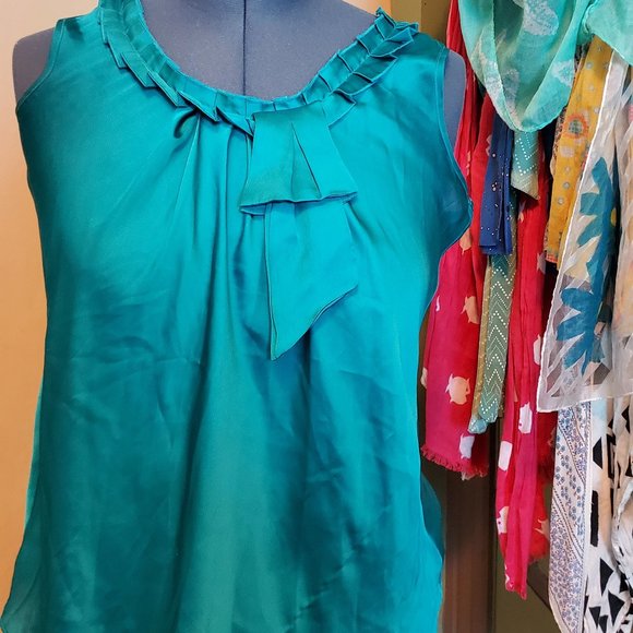 Teal Satin Tank - Picture 1 of 2